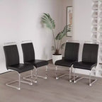 Chaises de salle à manger modernes à dossier haut avec pieds en métal en C, lot de 2