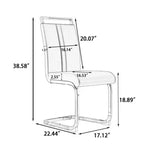 Chaises de salle à manger modernes à dossier haut avec pieds en métal en C, lot de 2