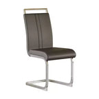 Chaises de salle à manger modernes à dossier haut avec pieds en métal en C, lot de 2