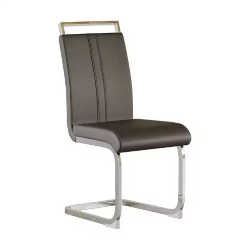 Chaises de salle à manger modernes à dossier haut avec pieds en métal en C, lot de 2