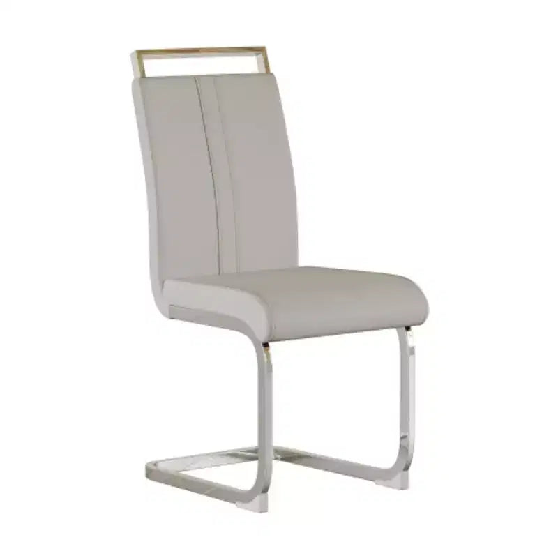 Chaises de salle à manger modernes à dossier haut avec pieds en métal en C, lot de 2