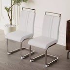 Chaises de salle à manger modernes à dossier haut avec pieds en métal en C, lot de 2