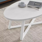 Table basse ovale en bois Modern Harmony de Roundhill Furniture