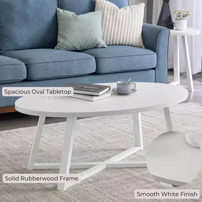 Table basse ovale en bois Modern Harmony de Roundhill Furniture