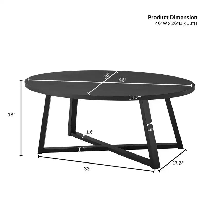 Table basse ovale en bois Modern Harmony de Roundhill Furniture