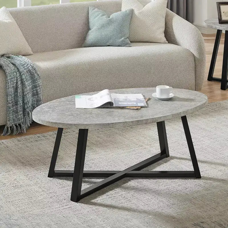 Table basse ovale en bois Modern Harmony de Roundhill Furniture