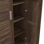 Armoire de chambre 3 portes Whisen Wood avec tringle de penderie et étagères de rangement