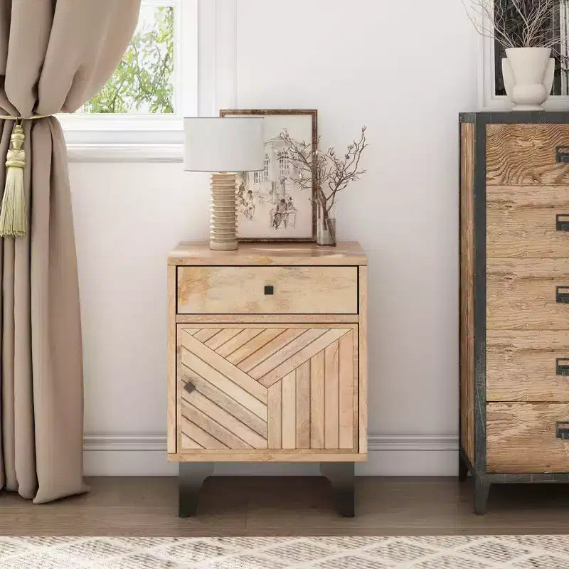 Christopher Knight Home Fogmere Table de chevet contemporaine avec tiroir, Naturel