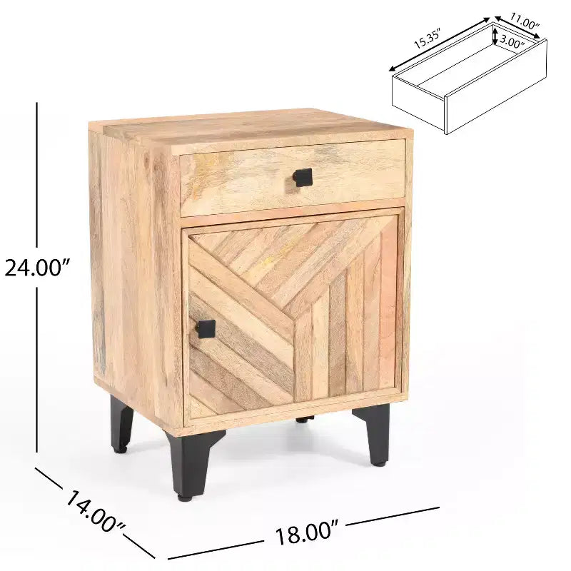Christopher Knight Home Fogmere Table de chevet contemporaine avec tiroir, Naturel