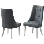 Kings Brand Furniture Chaises d'appoint de salle à manger/coin repas en vinyle Milan, lot de 2.