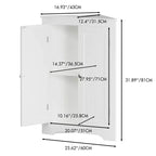 MAYEERTY Meuble d'angle blanc à deux portes avec étagères réglables pour salle de bain, cuisine, salon