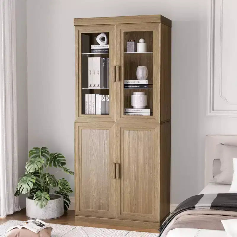 PexFix Meuble d'appoint en bois 36x31x16 avec étagère réglable Meuble de rangement Naturel