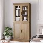 PexFix Meuble d'appoint en bois 36x31x16 avec étagère réglable Meuble de rangement Naturel