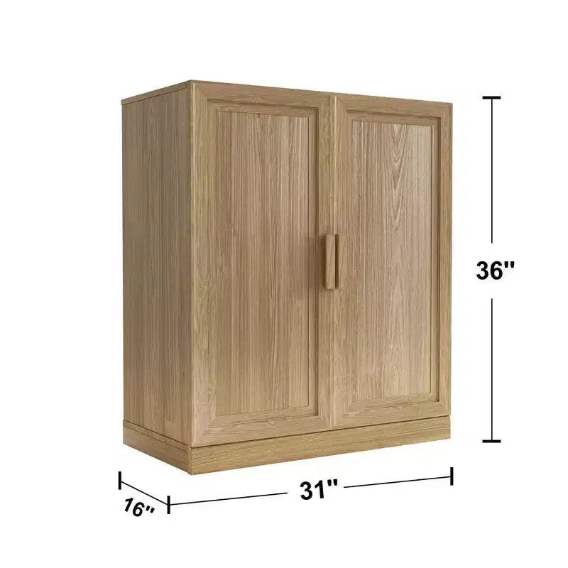 PexFix Meuble d'appoint en bois 36x31x16 avec étagère réglable Meuble de rangement Naturel
