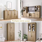 PexFix Meuble d'appoint en bois 36x31x16 avec étagère réglable Meuble de rangement Naturel