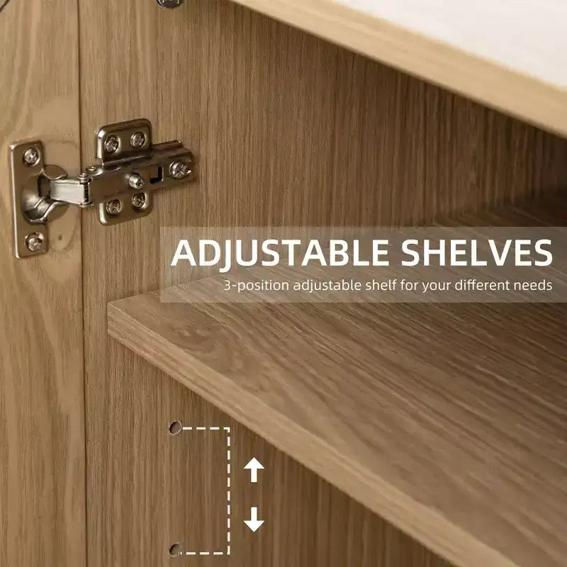 PexFix Meuble d'appoint en bois 36x31x16 avec étagère réglable Meuble de rangement Naturel