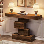Tribesings Table Console de Ferme de 42,5 Pouces, Table Basse Étroite avec Rangement pour Salon Couloir, Marron Rustique