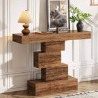 Tribesings Table Console de Ferme de 42,5 Pouces, Table Basse Étroite avec Rangement pour Salon Couloir, Marron Rustique