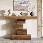 Tribesings Table Console de Ferme de 42,5 Pouces, Table Basse Étroite avec Rangement pour Salon Couloir, Marron Rustique