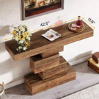 Tribesings Table Console de Ferme de 42,5 Pouces, Table Basse Étroite avec Rangement pour Salon Couloir, Marron Rustique