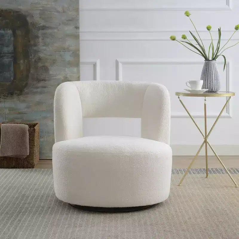 Chaise en bois rembourrée pivotante à 360° GDFStudio Blithe