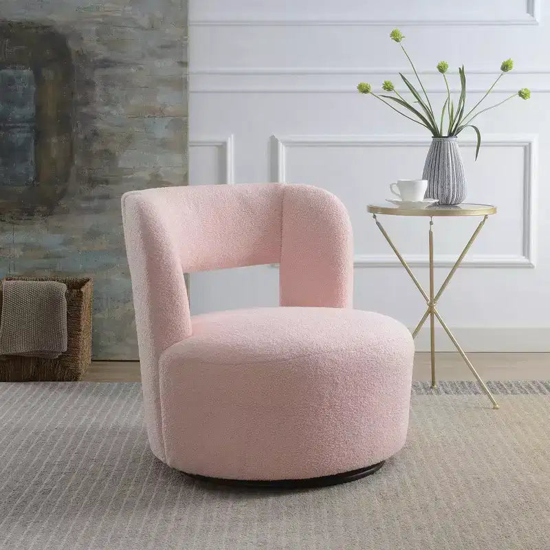 Chaise en bois rembourrée pivotante à 360° GDFStudio Blithe