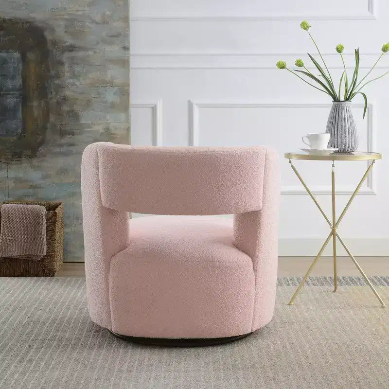 Chaise en bois rembourrée pivotante à 360° GDFStudio Blithe