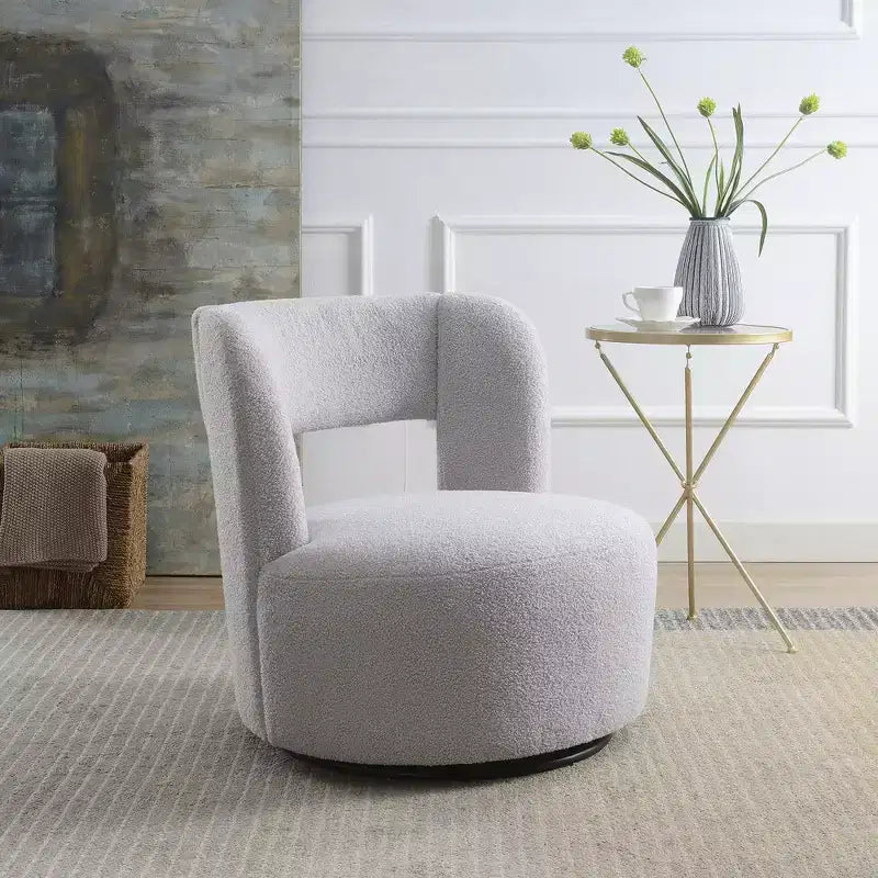 Chaise en bois rembourrée pivotante à 360° GDFStudio Blithe