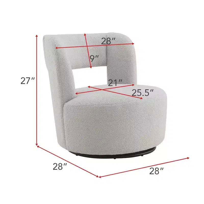 Chaise en bois rembourrée pivotante à 360° GDFStudio Blithe