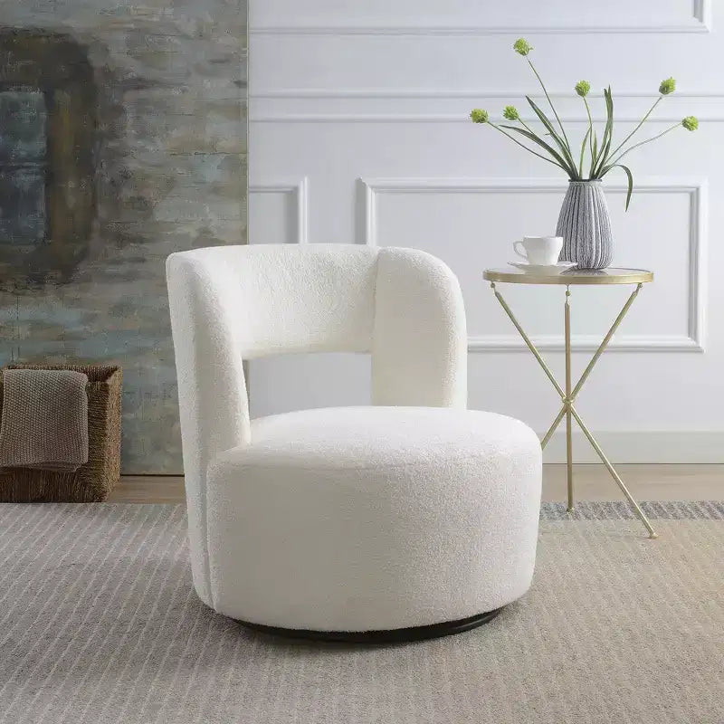 Chaise en bois rembourrée pivotante à 360° GDFStudio Blithe