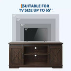 Meuble TV de ferme pour téléviseur de 65 pouces, meuble de divertissement avec portes coulissantes de grange et étagère réglable, armoire de rangement pour salon, chambre à coucher