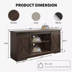 Meuble TV de ferme pour téléviseur de 65 pouces, meuble de divertissement avec portes coulissantes de grange et étagère réglable, armoire de rangement pour salon, chambre à coucher