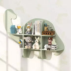 Costway Étagère murale flottante à 2 niveaux pour livres d'enfants Dinosaure, pour chambre de bébé