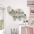Costway Étagère murale flottante à 2 niveaux pour livres d'enfants Dinosaure, pour chambre de bébé