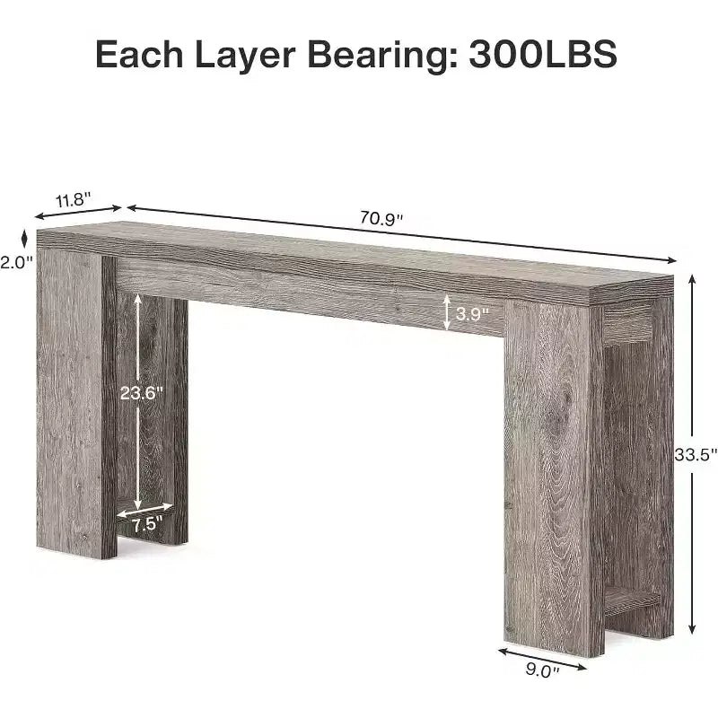 Tribesigns 70,9 pouces Console extra longue, Table d'appoint étroite pour canapé d'entrée de salon et couloir