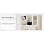Meuble de rangement de cuisine, armoire de rangement de cuisine avec comptoir, tiroirs et étagères de porte, grande armoire de rangement pour aliments, vin