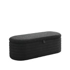Banc ottoman rembourré Zeus et Ruta de 45,5 po de largeur, tabouret de bout de lit de rangement en tissu avec charnière de sécurité
