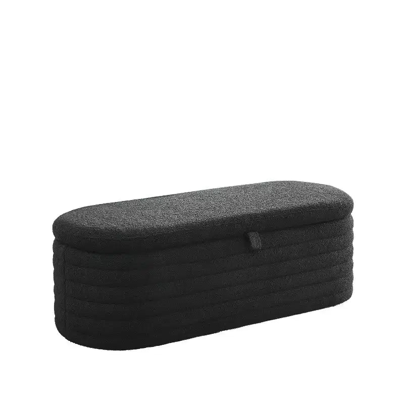 Banc ottoman rembourré Zeus et Ruta de 45,5 po de largeur, tabouret de bout de lit de rangement en tissu avec charnière de sécurité