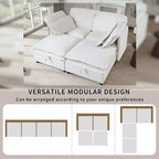 Canapé modulaire moderne en U, canapé 6/4 places librement combinable avec coussin double couche et fonction de rangement - ModernLuxe