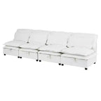 Canapé modulaire moderne en U, canapé 6/4 places librement combinable avec coussin double couche et fonction de rangement - ModernLuxe