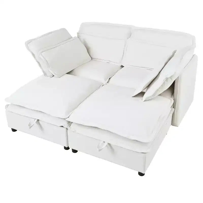 Canapé modulaire moderne en U, canapé 6/4 places librement combinable avec coussin double couche et fonction de rangement - ModernLuxe