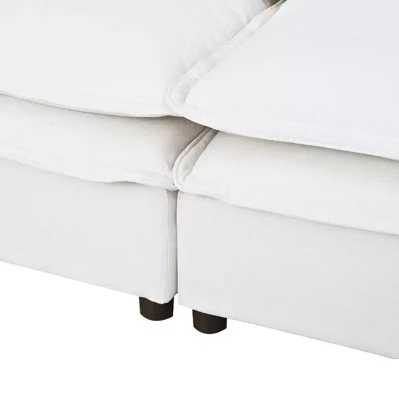Canapé modulaire moderne en U, canapé 6/4 places librement combinable avec coussin double couche et fonction de rangement - ModernLuxe