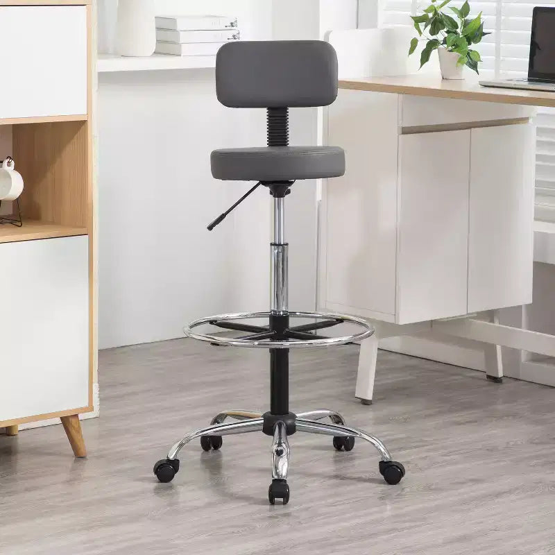 Tabouret de dessin Home Imports Emporium - Tabouret réglable pivotant en similicuir avec repose-pieds et dossier