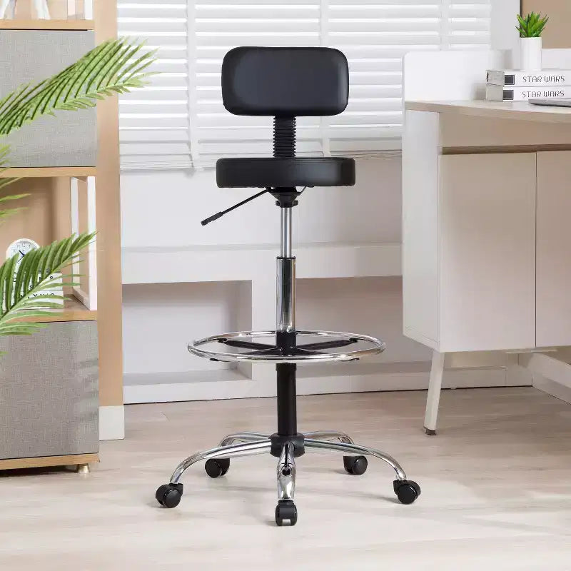 Tabouret de dessin Home Imports Emporium - Tabouret réglable pivotant en similicuir avec repose-pieds et dossier