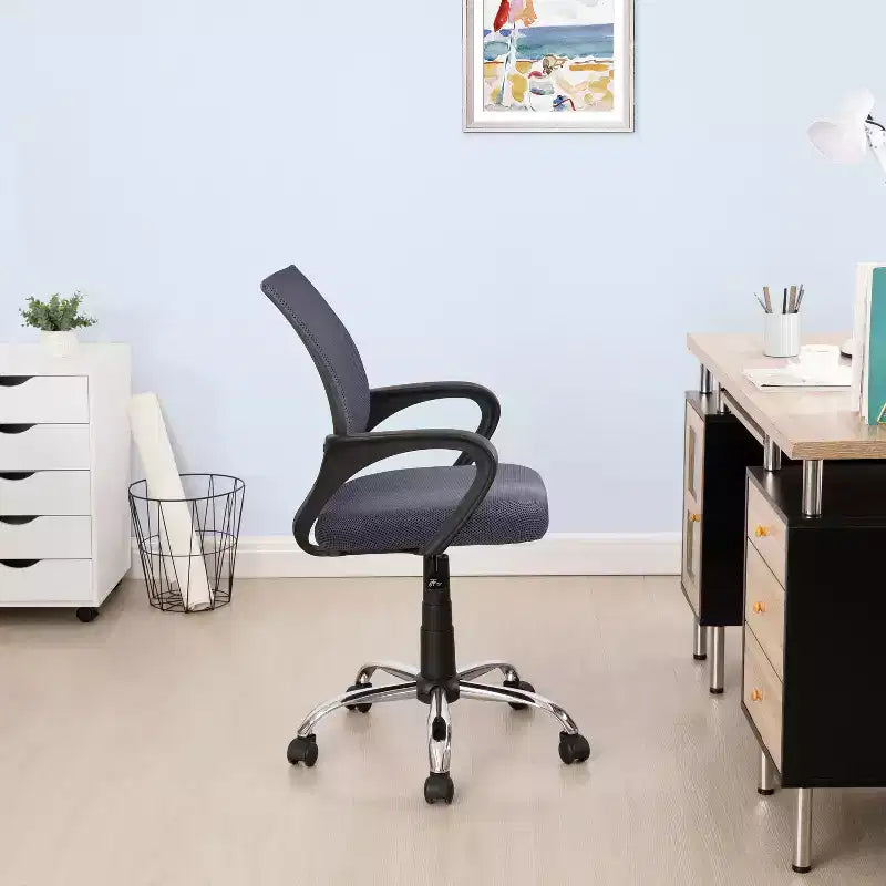 Chaise de bureau ergonomique mi-hauteur Home Imports Emporium avec accoudoirs, soutien lombaire et contrôle de l'inclinaison