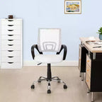 Chaise de bureau ergonomique mi-hauteur Home Imports Emporium avec accoudoirs, soutien lombaire et contrôle de l'inclinaison