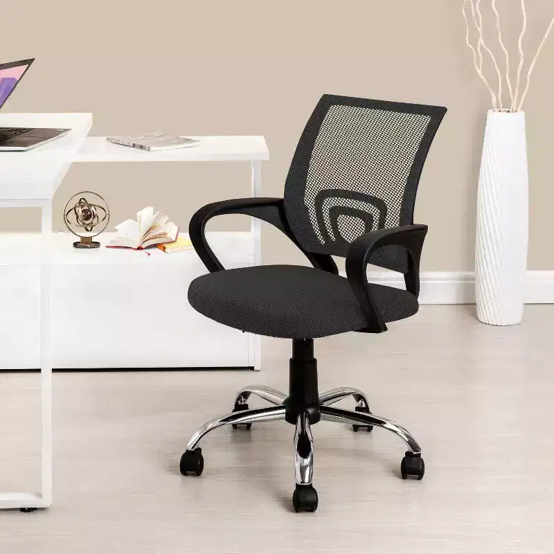 Chaise de bureau ergonomique mi-hauteur Home Imports Emporium avec accoudoirs, soutien lombaire et contrôle de l'inclinaison
