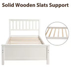 Lit plate-forme double en bois Whisen avec tête de lit, pied de lit et support à lattes en bois