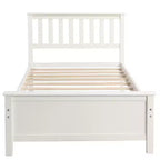 Lit plate-forme double en bois Whisen avec tête de lit, pied de lit et support à lattes en bois