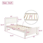 Lit plate-forme double en bois Whisen avec tête de lit, pied de lit et support à lattes en bois
